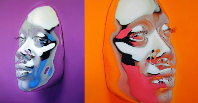 Гіперреалістичні масляні картини яскравих хромованих масок Кіп Омолейд